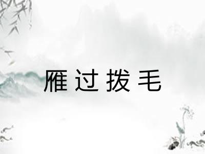 雁过拨毛 雁过拨毛