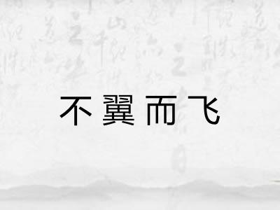 不翼而飞 不翼而飞