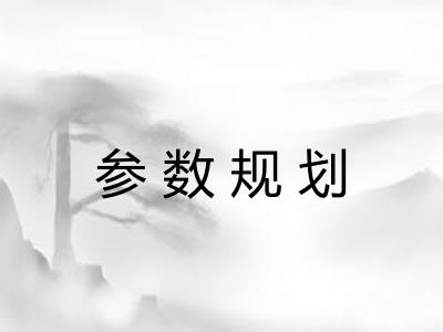 参数规划