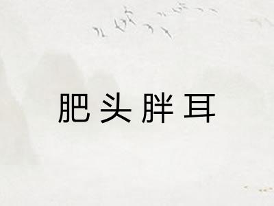 肥头胖耳 肥头胖耳